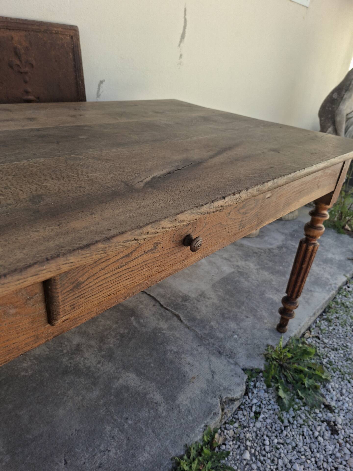Table de ferme, bistrot, rustique en chêne massif