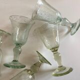 Set of 6 glasses of Biot signed 16cm 1960