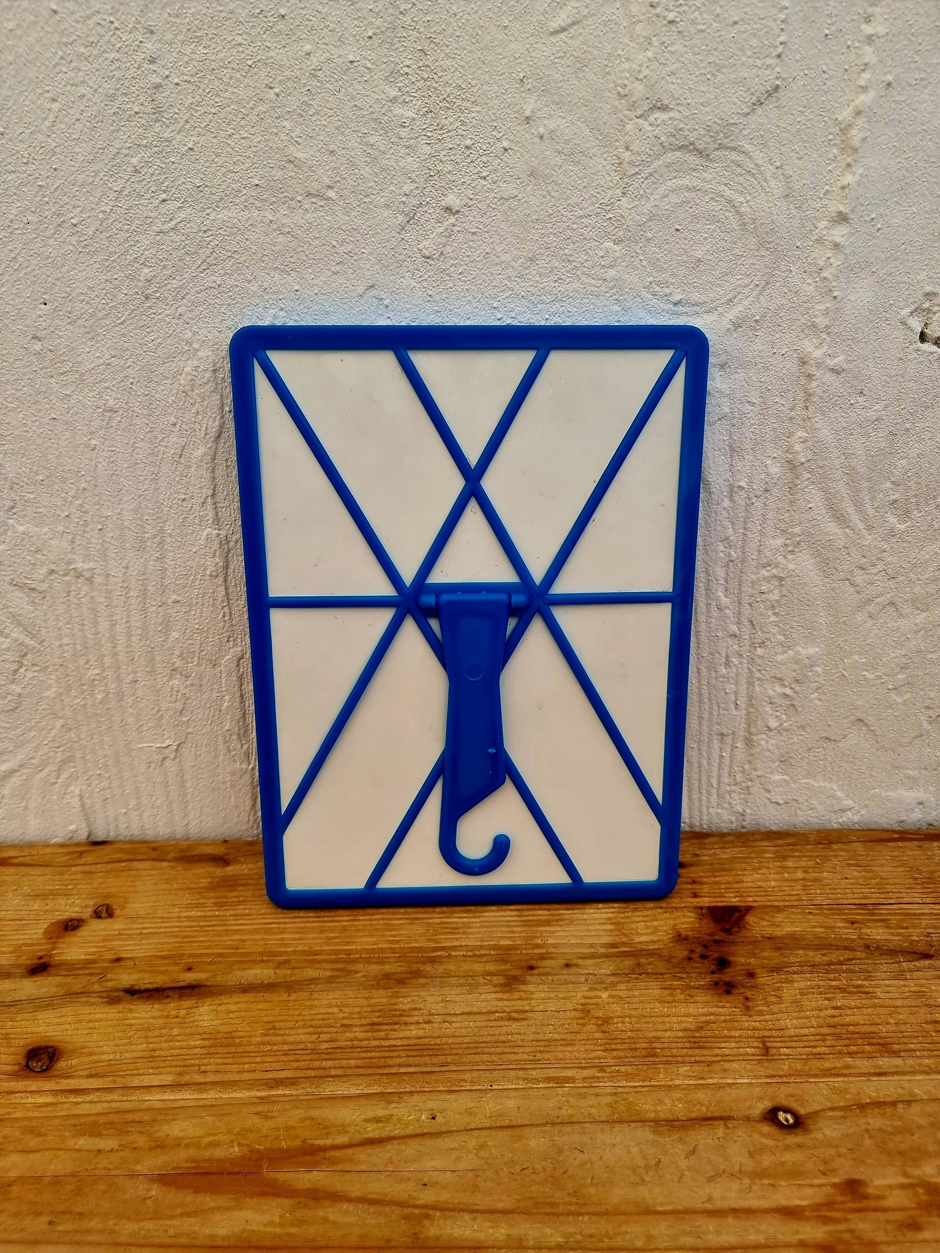 Vintage blue barber mirror