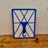 Vintage blue barber mirror