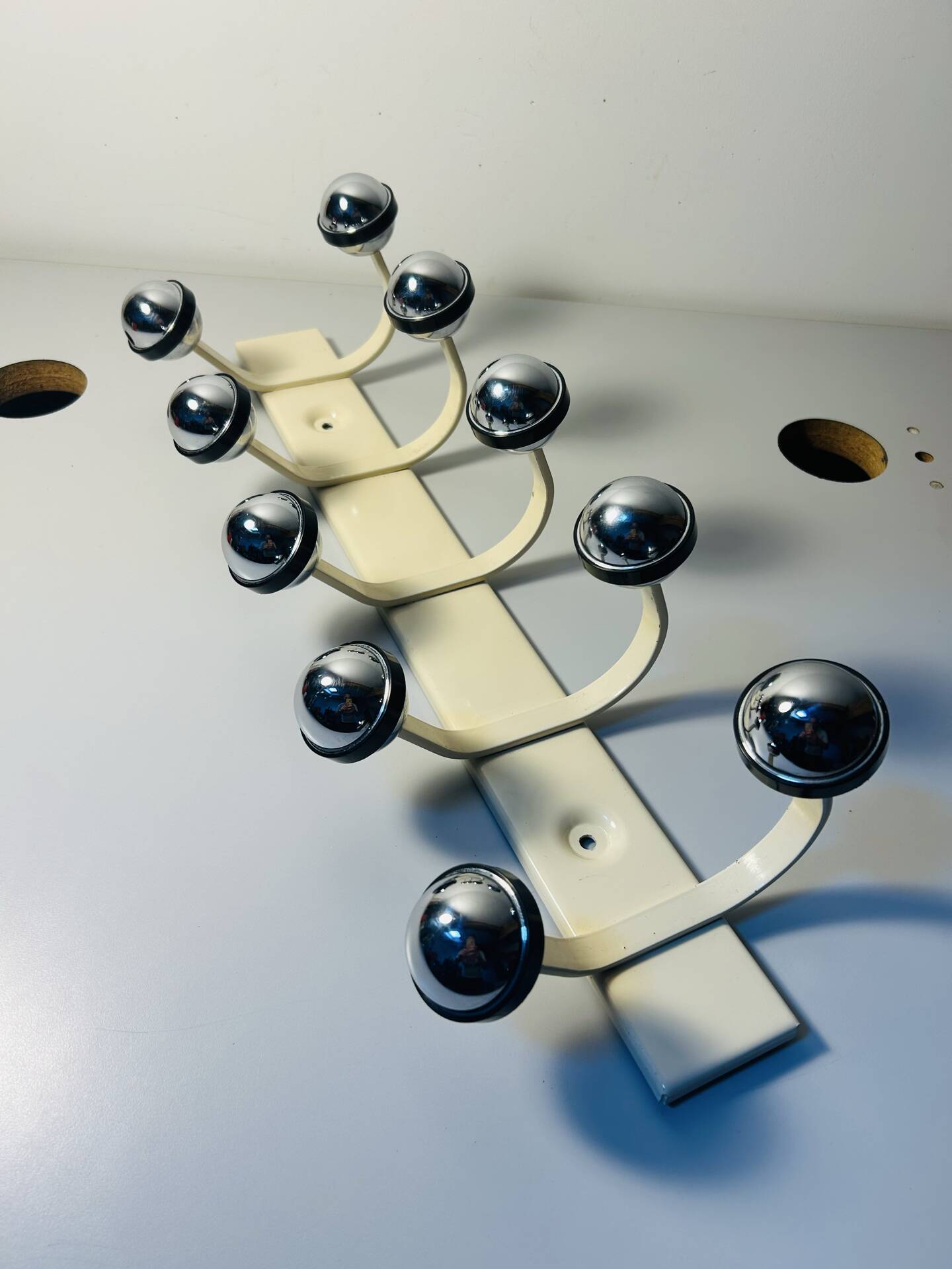 Space Age Metal Coat Rack 10 Balls Vintage 70s France