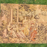 Large Aubusson-style wall tapestry with a musical scene.