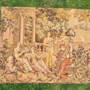Grande tenture murale style aubusson scène musicale