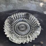 Set of two elegant vintage transparent glass and crystal ashtrays