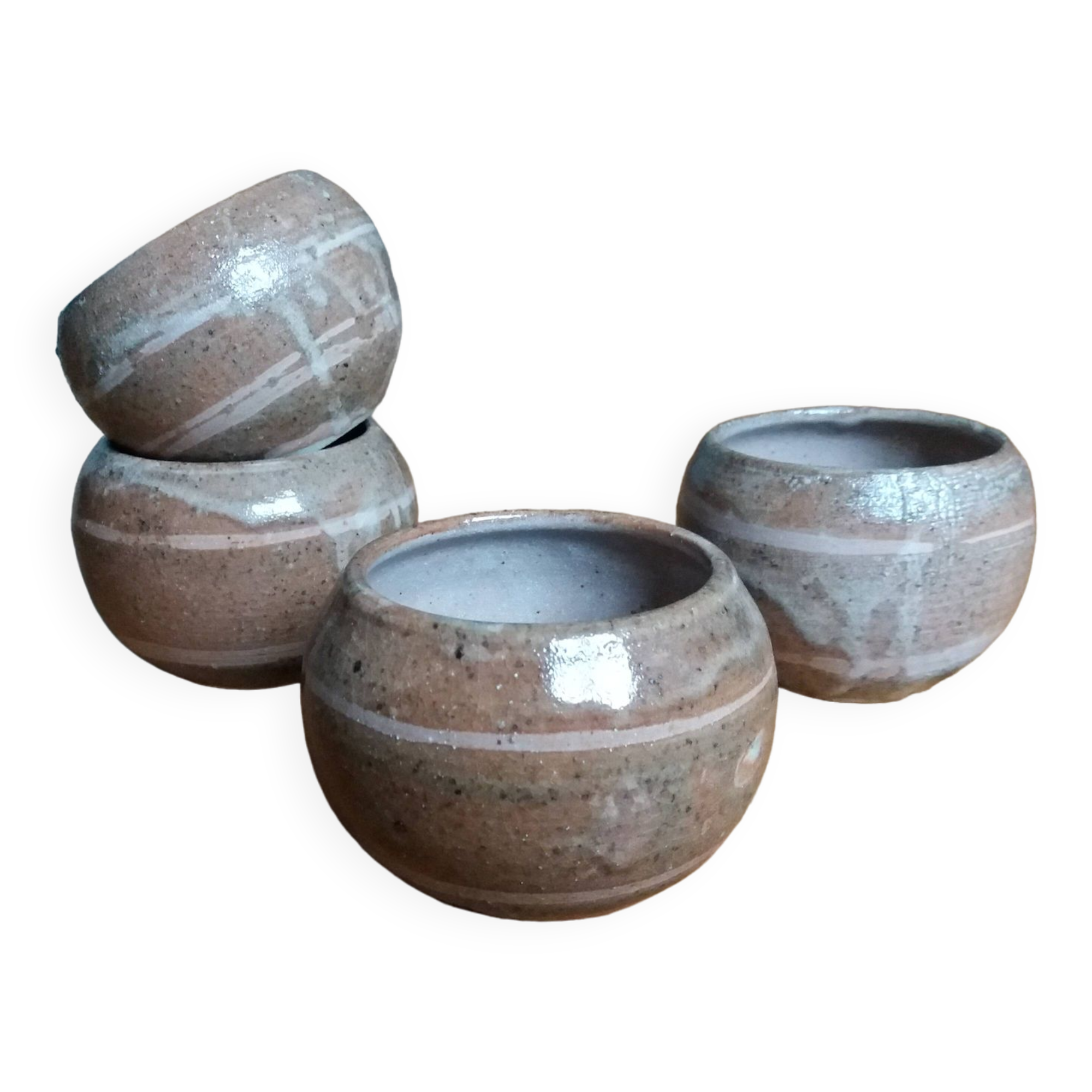 Coupelles tasses en grès signées Anne Rémy Clamagirand