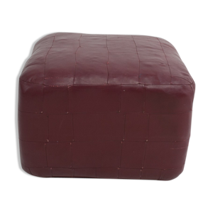 Pouf ou ottomane vintage - bordeaux