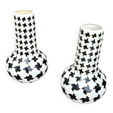 2 x ceramic / Pied de Poule vases / 1980s