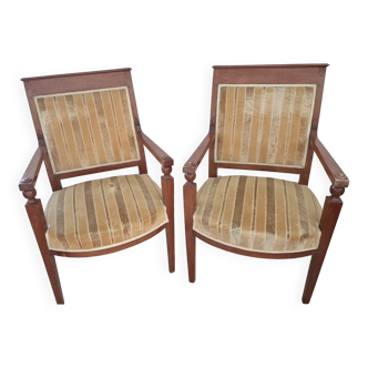 Paire de fauteuils directoire