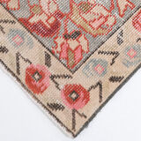 4x7 Red and Beige Turkish Vintage Rug