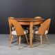Unique dining set: Extendable round table and Czech chairs by Antonín Šuman