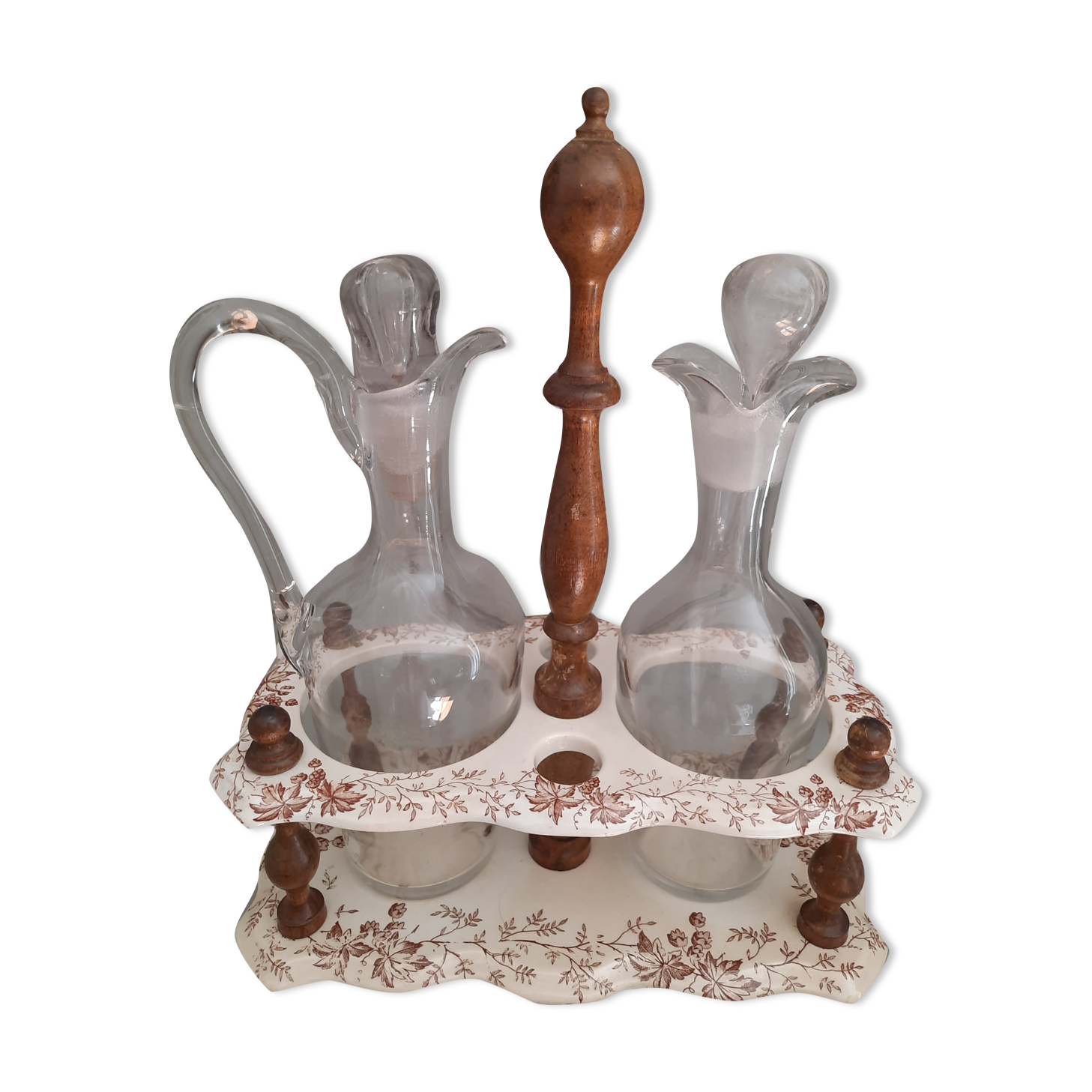 Oil and vinegar maker in earthenware iron earth napoleon III era