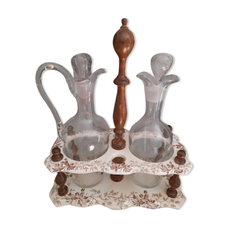 Oil and vinegar maker in earthenware iron earth napoleon III era