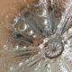 Round ceiling lamp in bubbled glass vintage 60s-70s