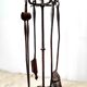 Brutalist fireplace kit in vintage wrought iron from the 60s / 70s