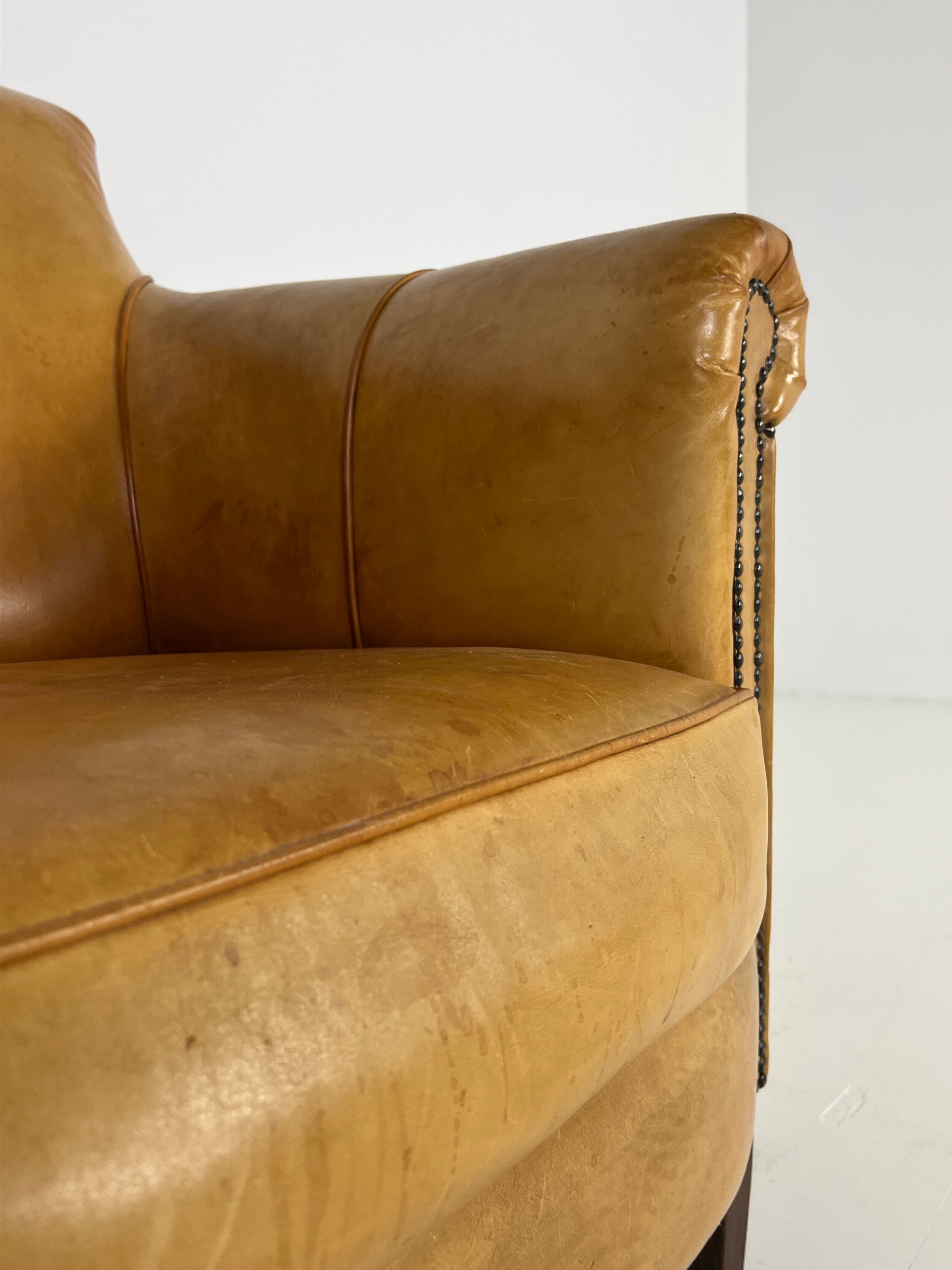 Ensemble de 2 fauteuils club en cuir