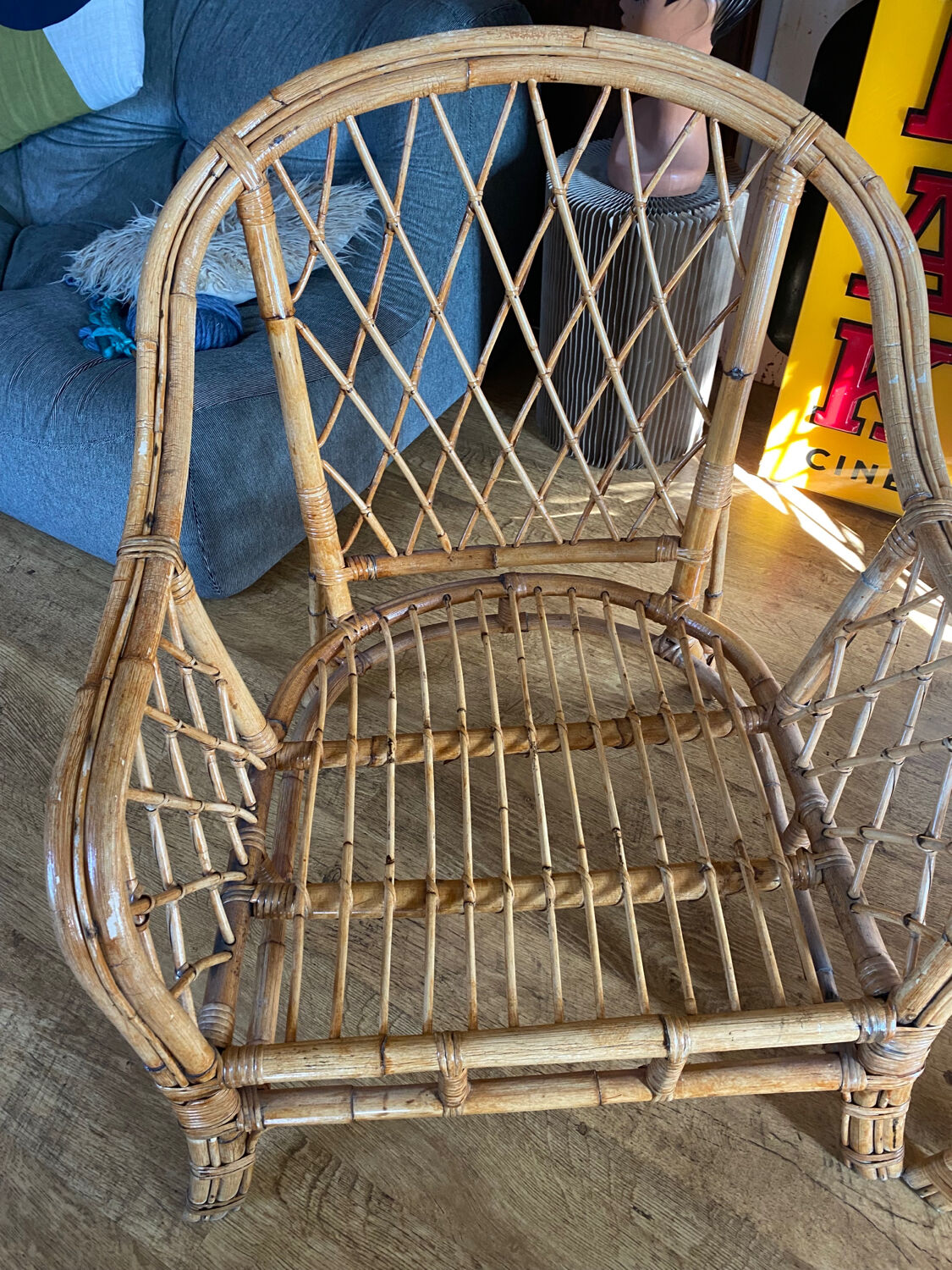 Pair of rattan armchairs