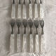 12 fourchettes à dessert manche plastique nacré blanc
