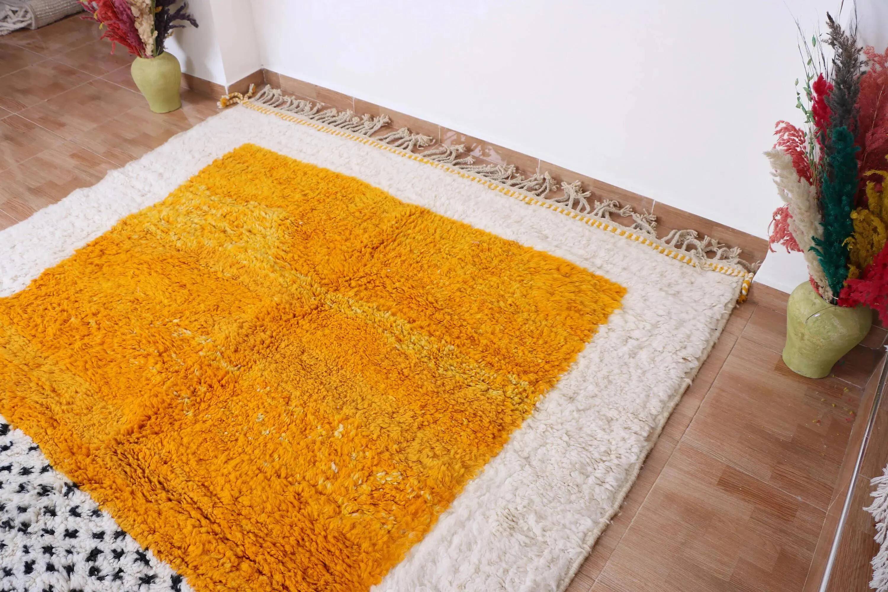 Handmade Moroccan wool rug, 250cm x 150cm, unique piece.