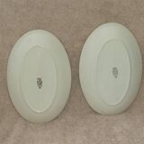 set of 2 Digoin and Sarreguemines serving dishes from the 1940s-60s with floral decoration and border