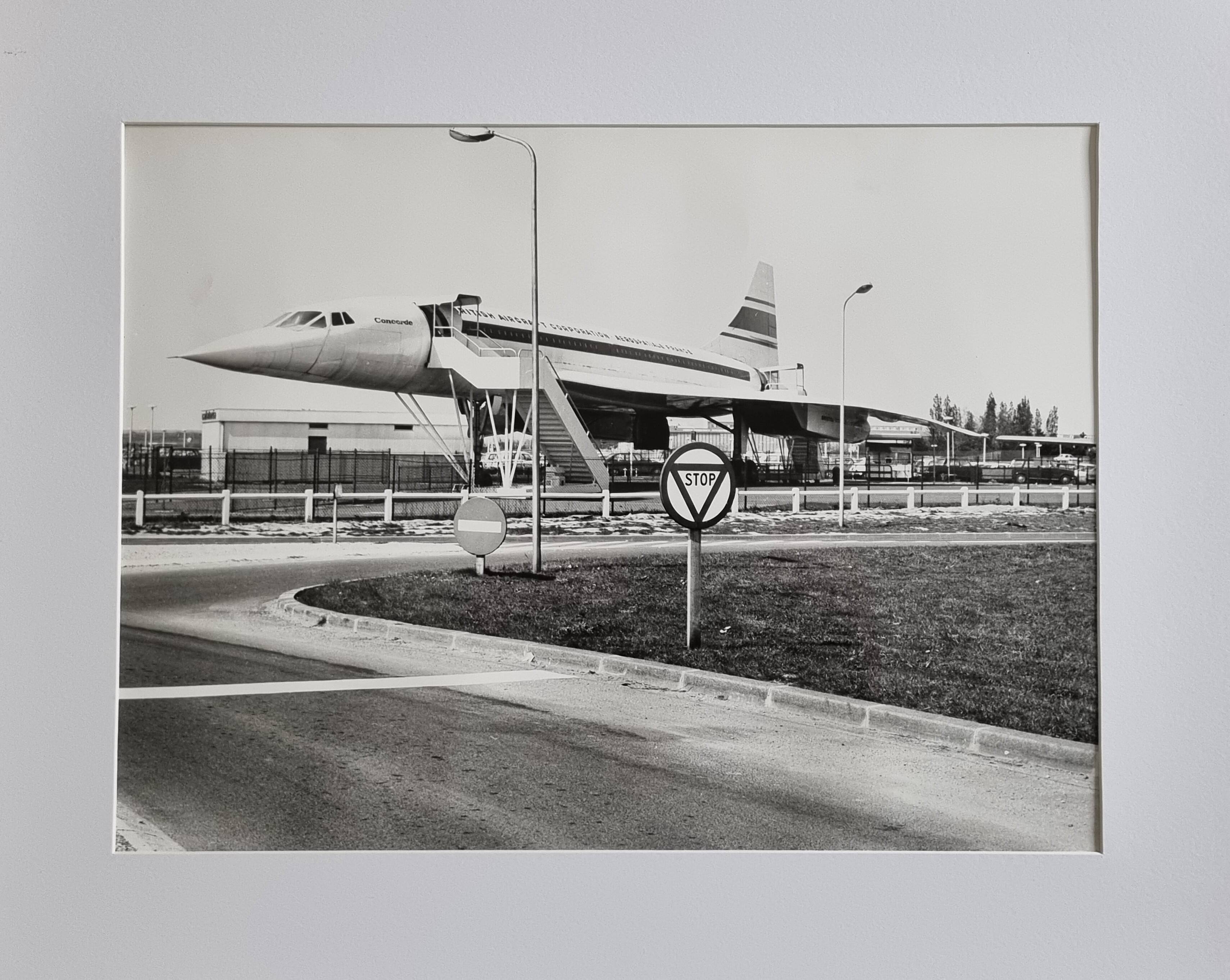 Photographie Concorde Bac Aérospatiale France vintage encadrée 53x43 cm