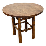 Old round solid wood coffee table