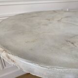 Bistro table, vintage side table, cast iron legs, imitation resin top
