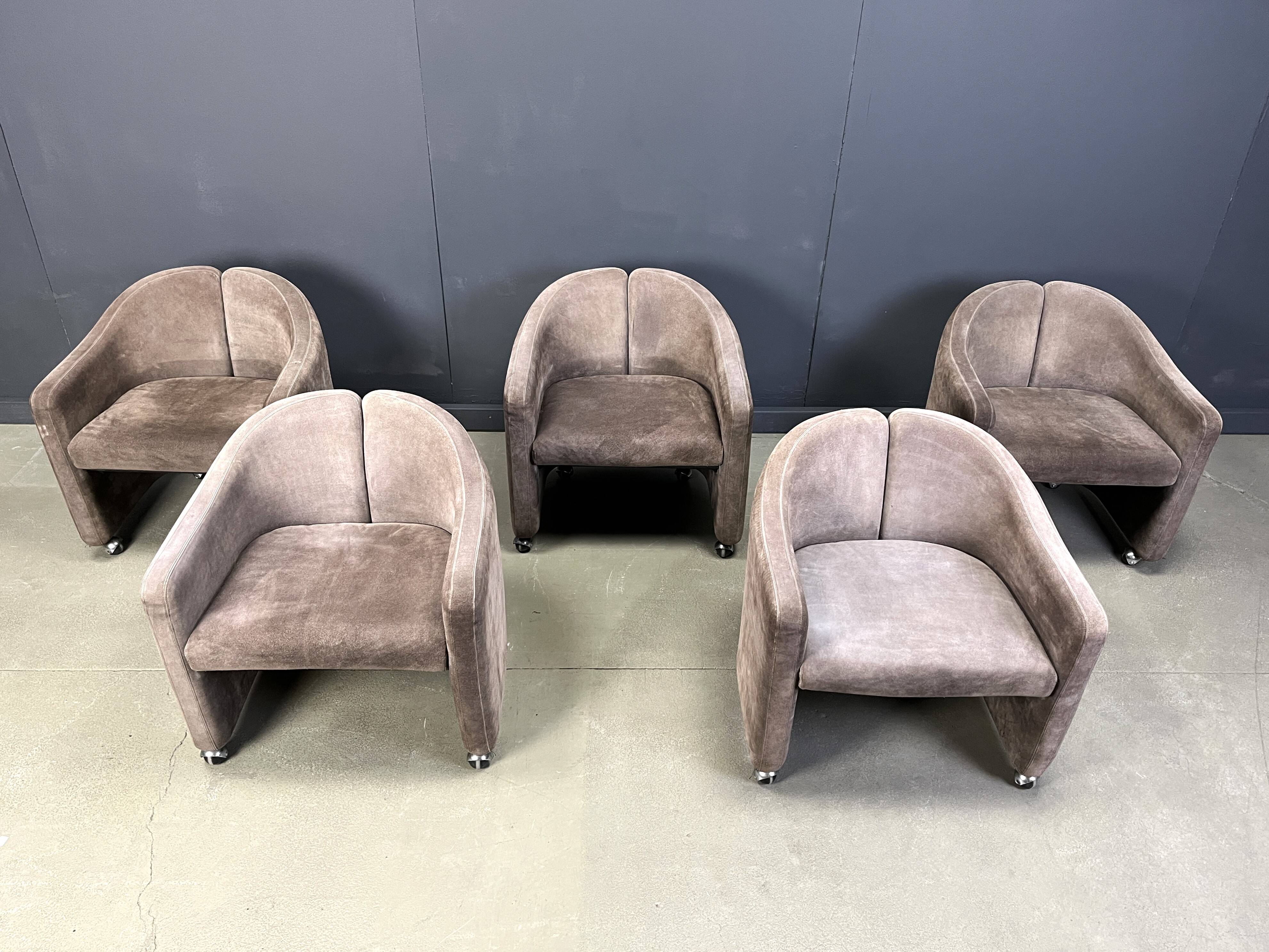 PS142 Easy Chairs by Eugenio Gerli for Tecno, 1970s - set of 5