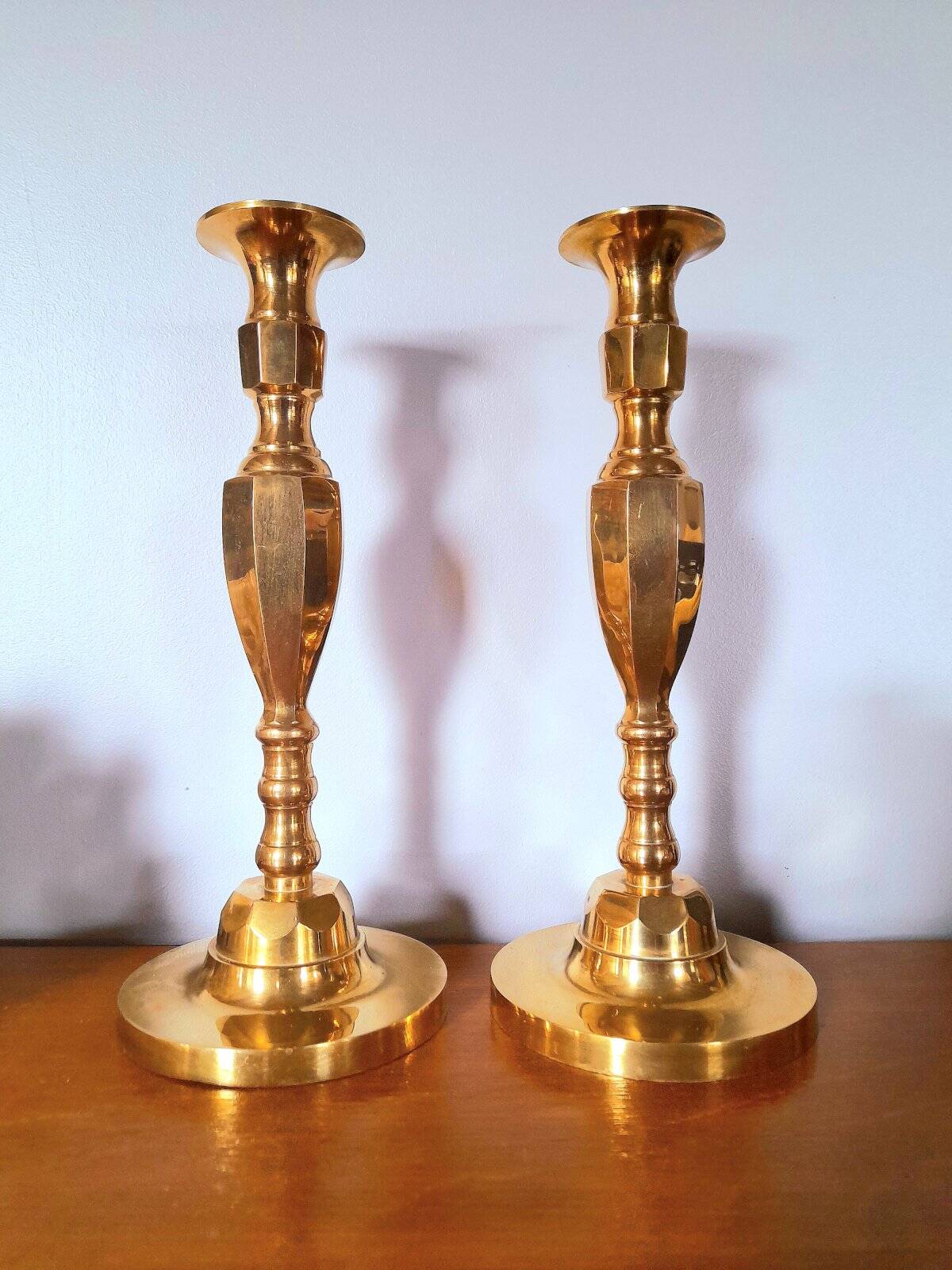 Pair of brass candlesticks