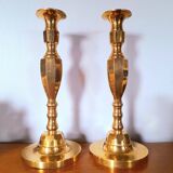 Pair of brass candlesticks