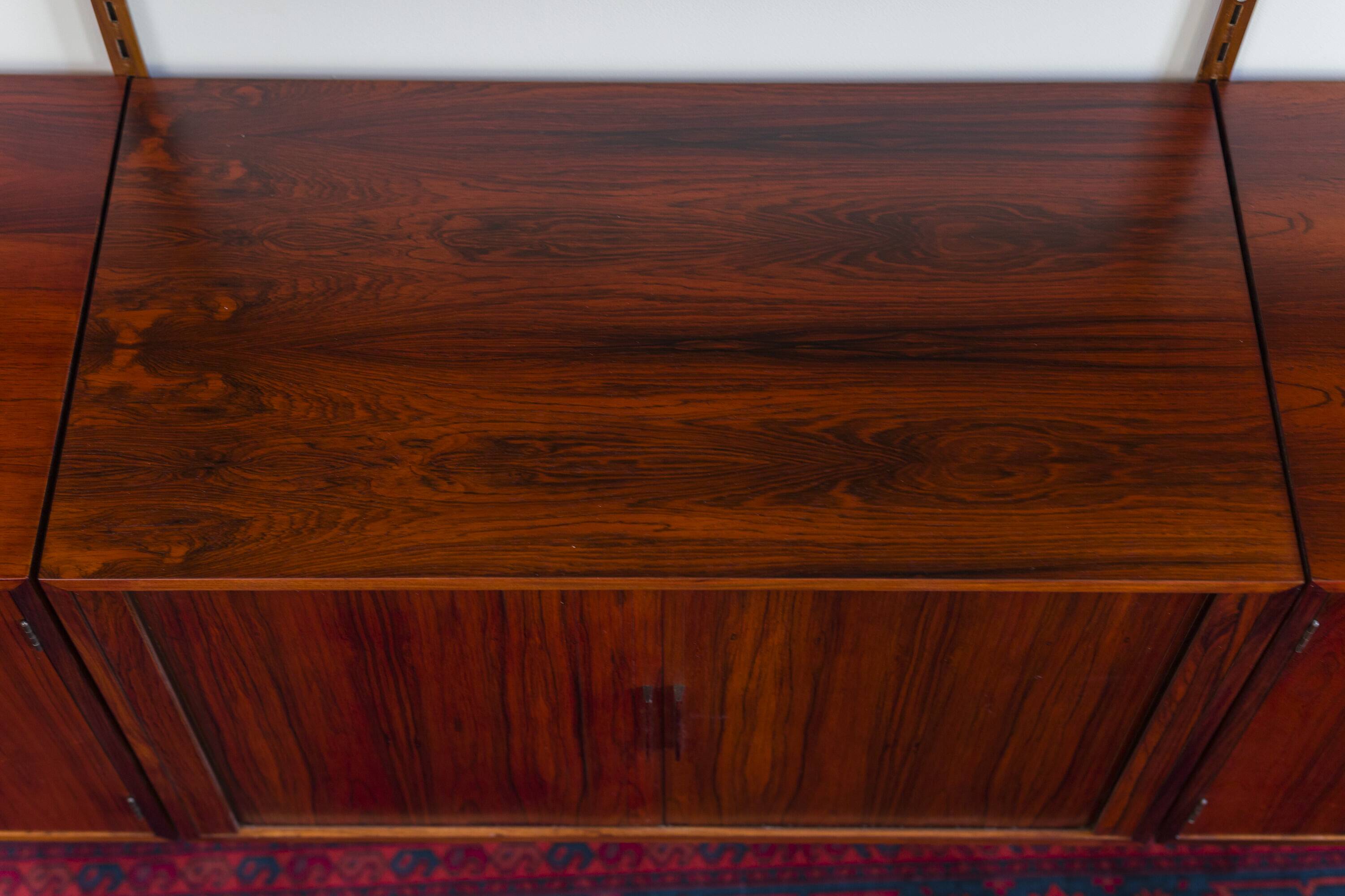 Rosewood Modular Wall Unit by Kai Kristiansen for FM Møbler, 1960s