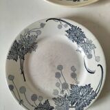 Set of 6 ironstone plates in shades of blue, late 19th to early 20th century.