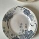 Set of 6 ironstone plates in shades of blue, late 19th to early 20th century.