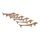 Porte couteaux métal argenté chien