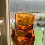 3 orange block spirit glasses