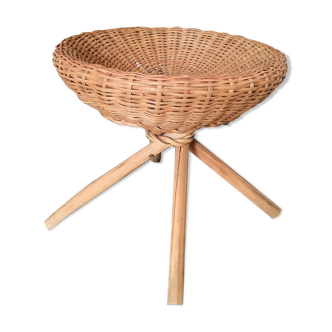 Porte plante en rotin