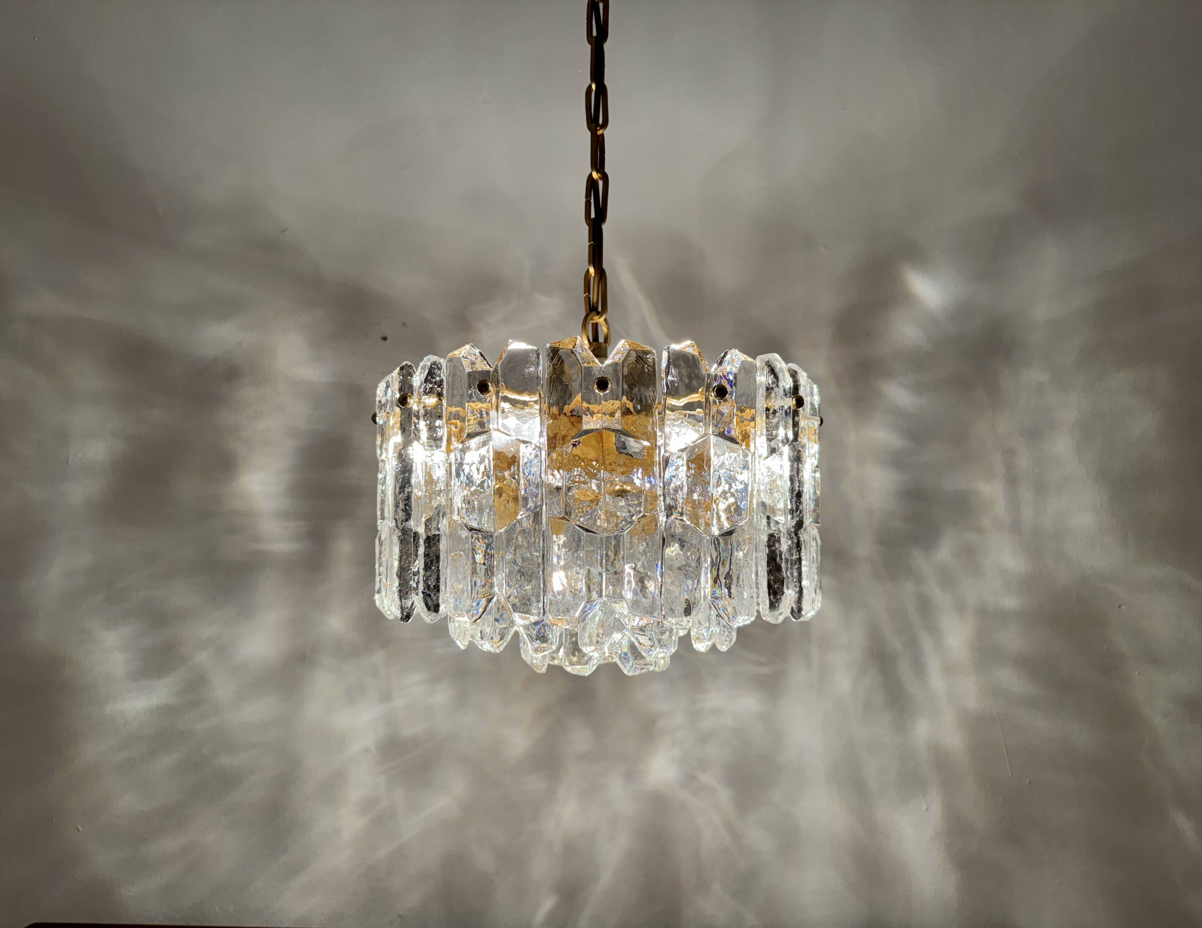 Palazzo Ice Glass Chandelier by J.T. Kalmar