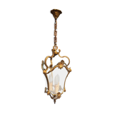 Bronze lantern Louis XV style in working order, curved glasses