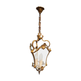 Bronze lantern Louis XV style in working order, curved glasses