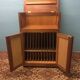 Vintage wooden vinyl turntable cabinet, 1930s style