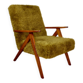Fauteuil vintage B-310 VAR vintage kaki / olive à poils longs Rudy Lis