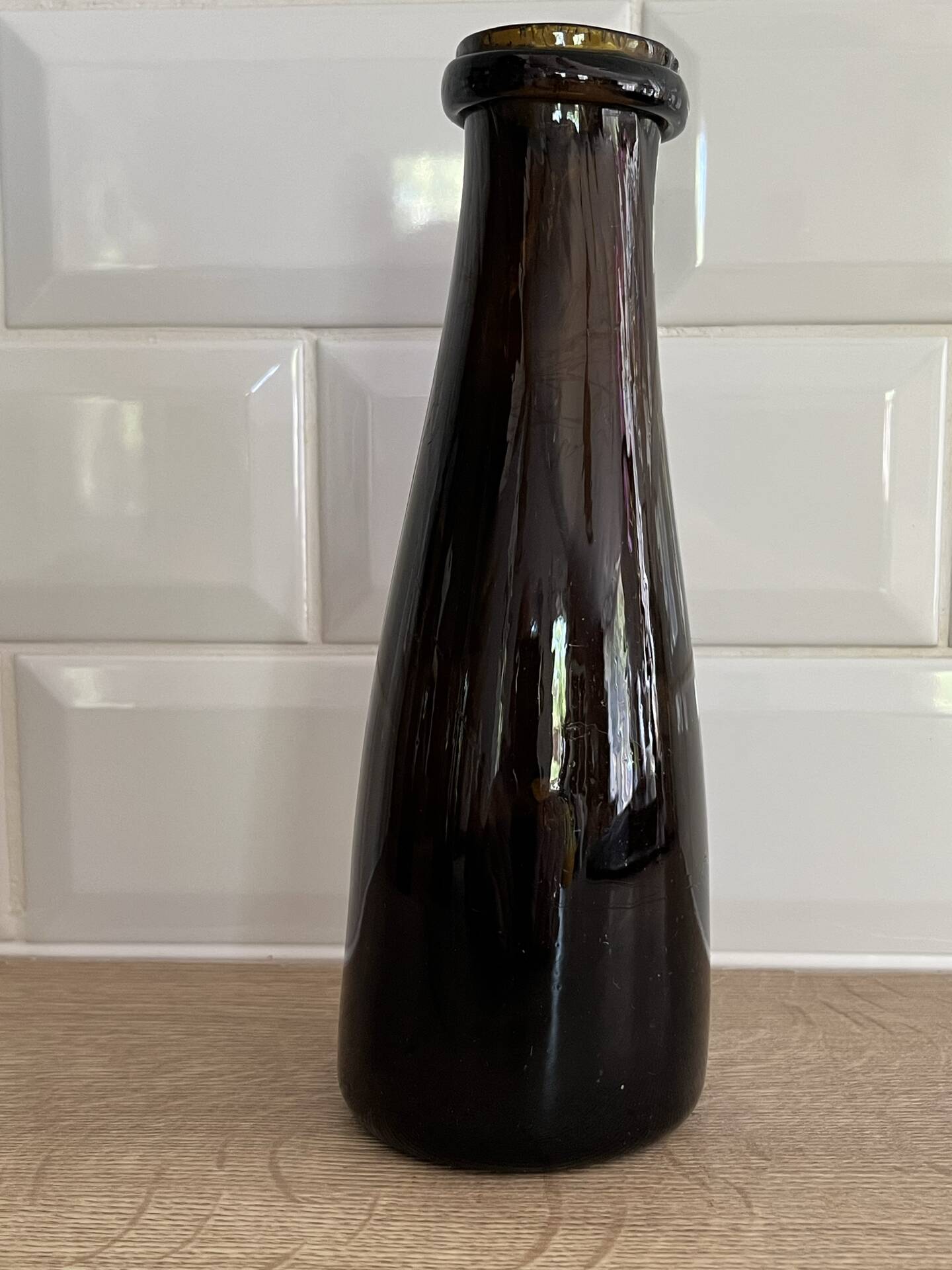 Antique amber glass vase