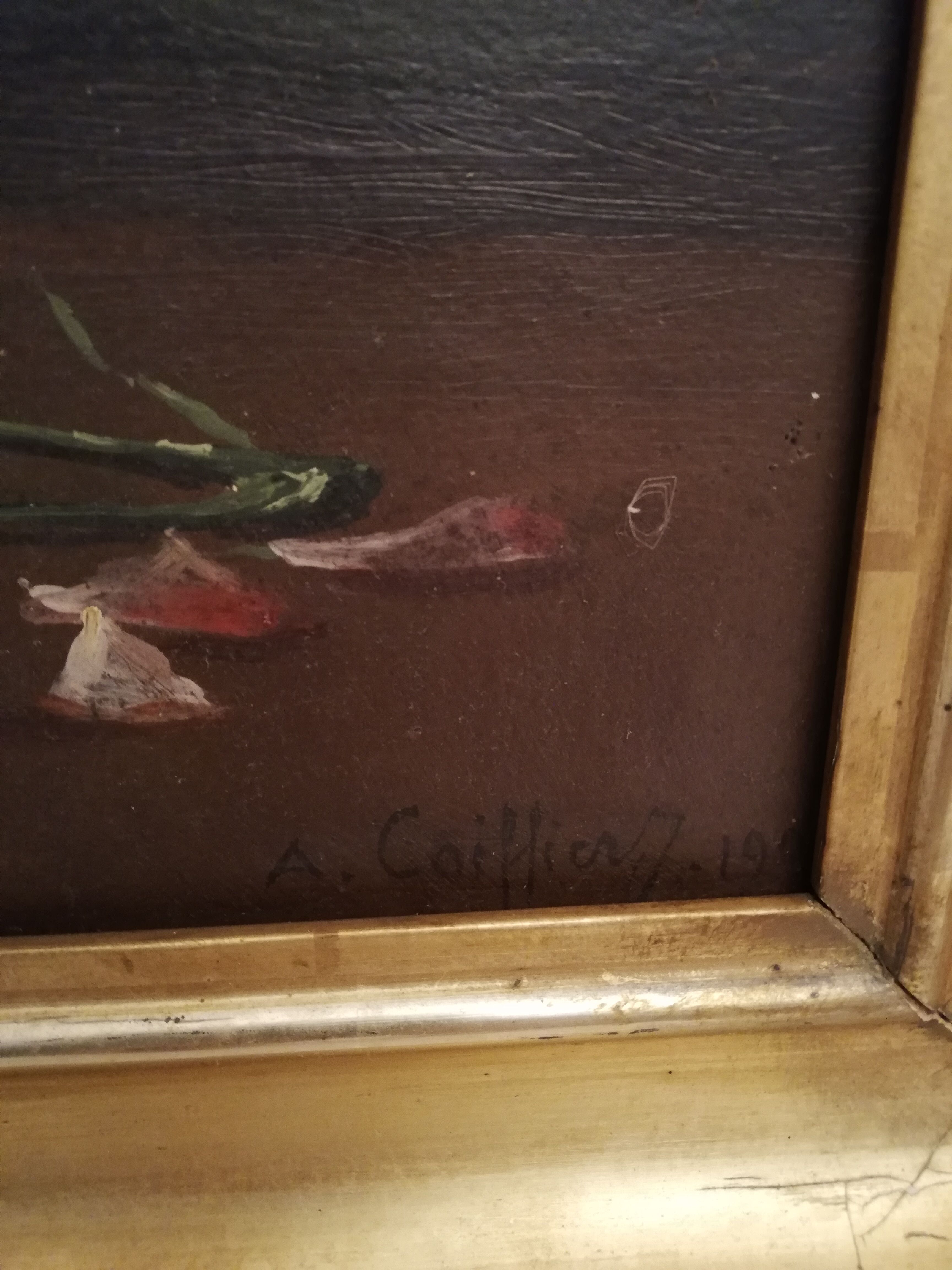 Oil on canvas bouquet of roses