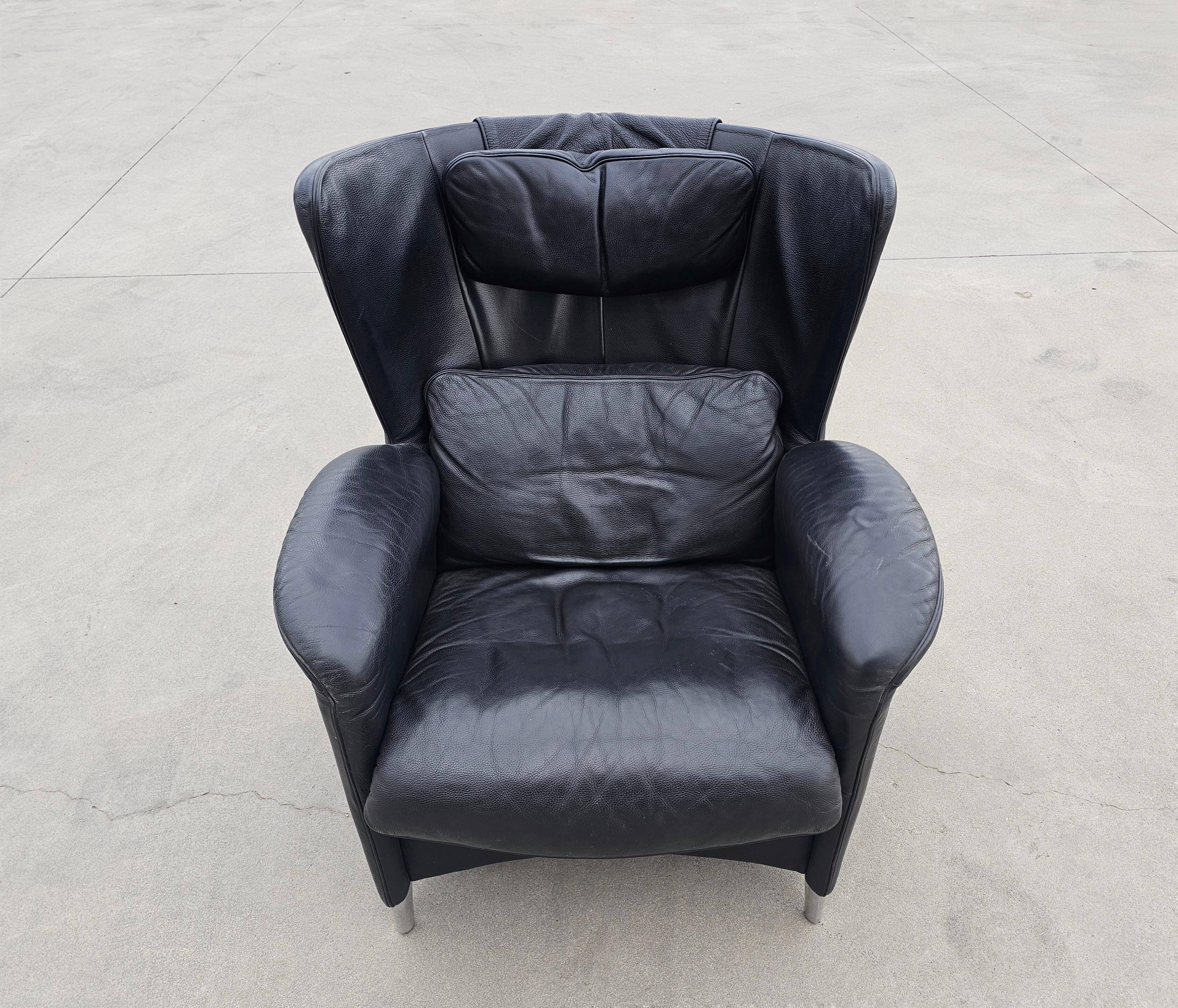Pair of postmodern armchairs DS-23 by Franz-Josef Schulte for De Sede
