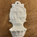 Porcelain holy water font, 19th century.