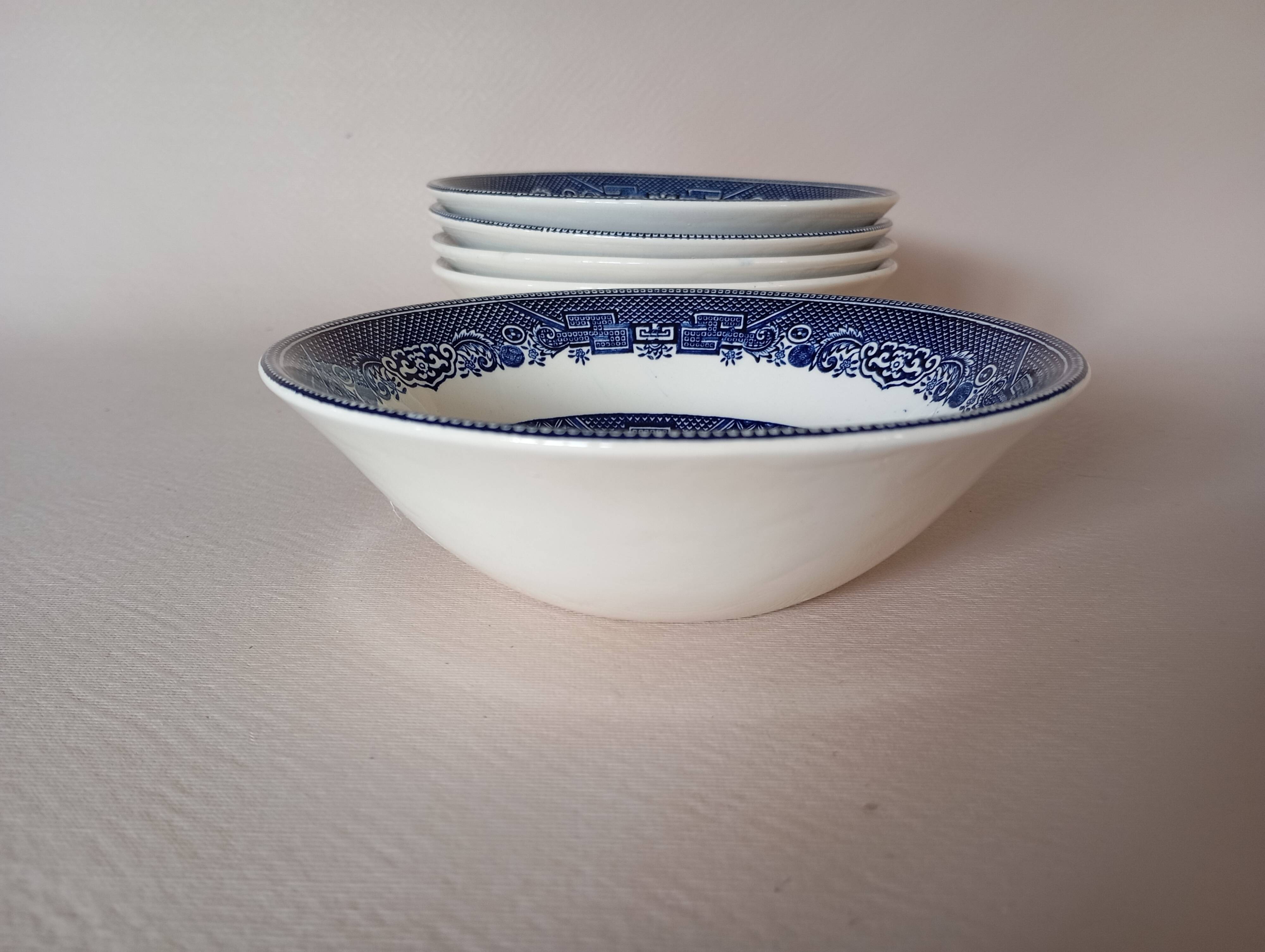 5 English bowls "Willow" Johnson Brothers