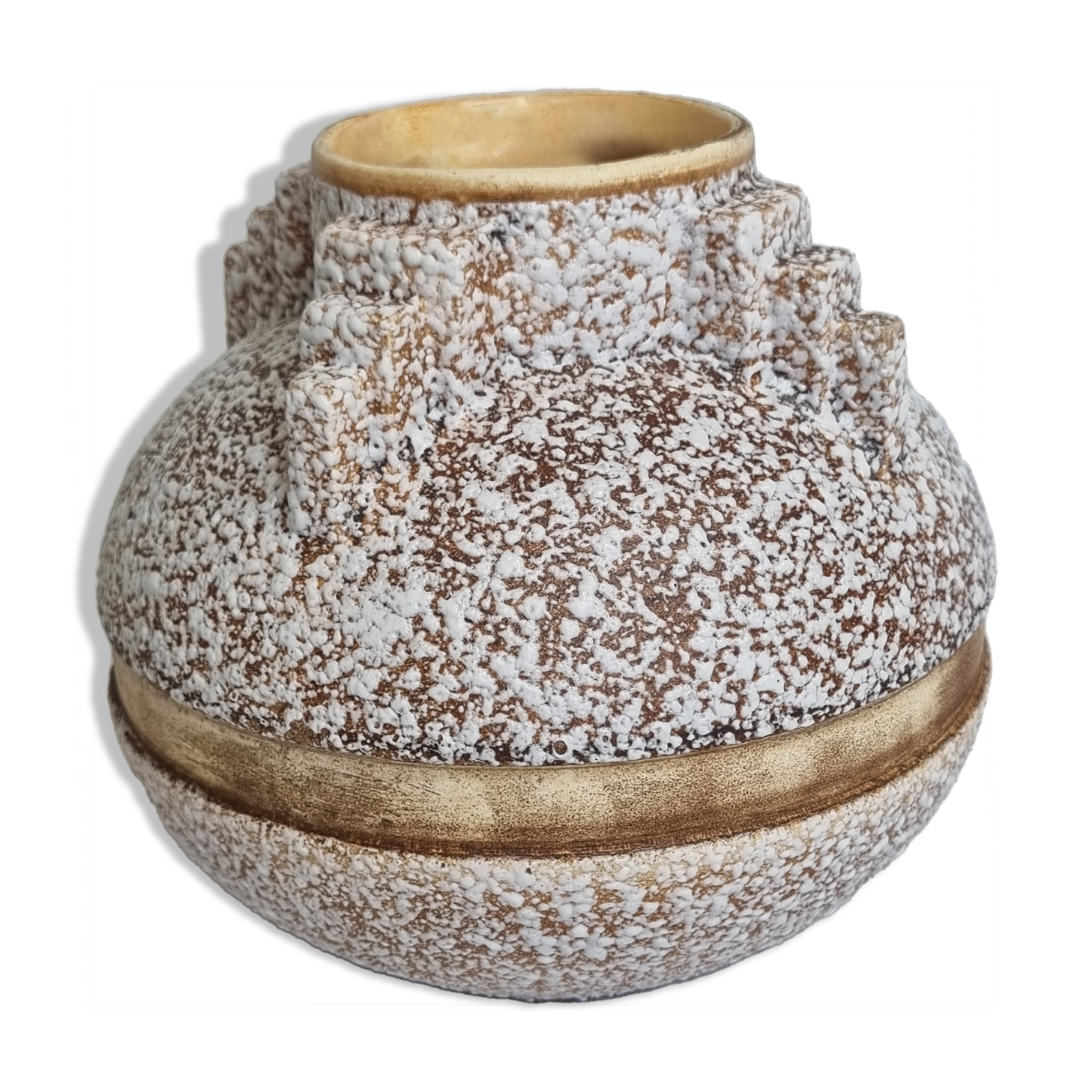 Art Deco ball vase, in tense enamel, 30s