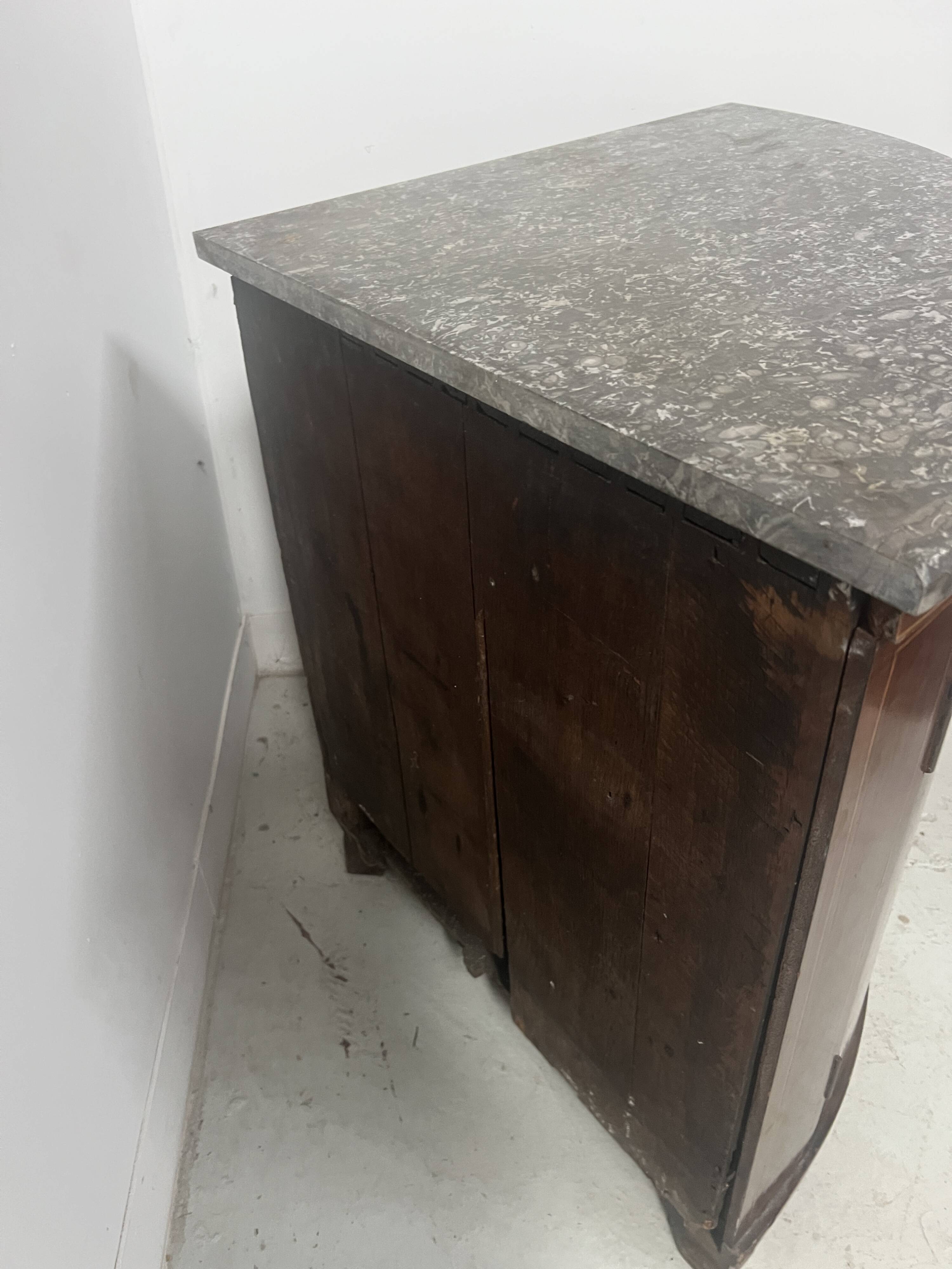 Half-moon corner cabinet in Louis XVI style, 19th century