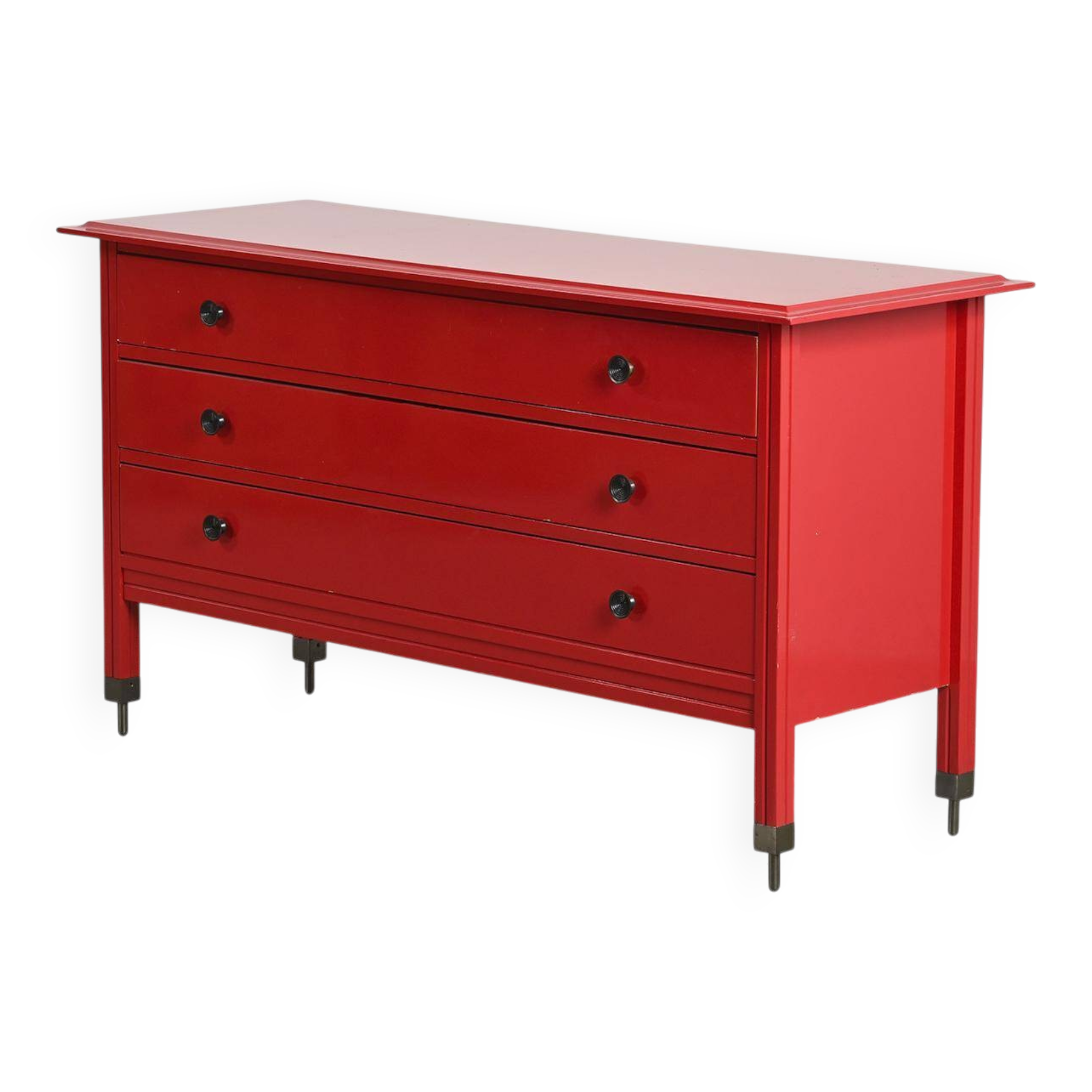 Commode laquée rouge Carlo De Carli pour Sormani, vers 1963