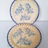 Decorative openwork plates with blue flowers