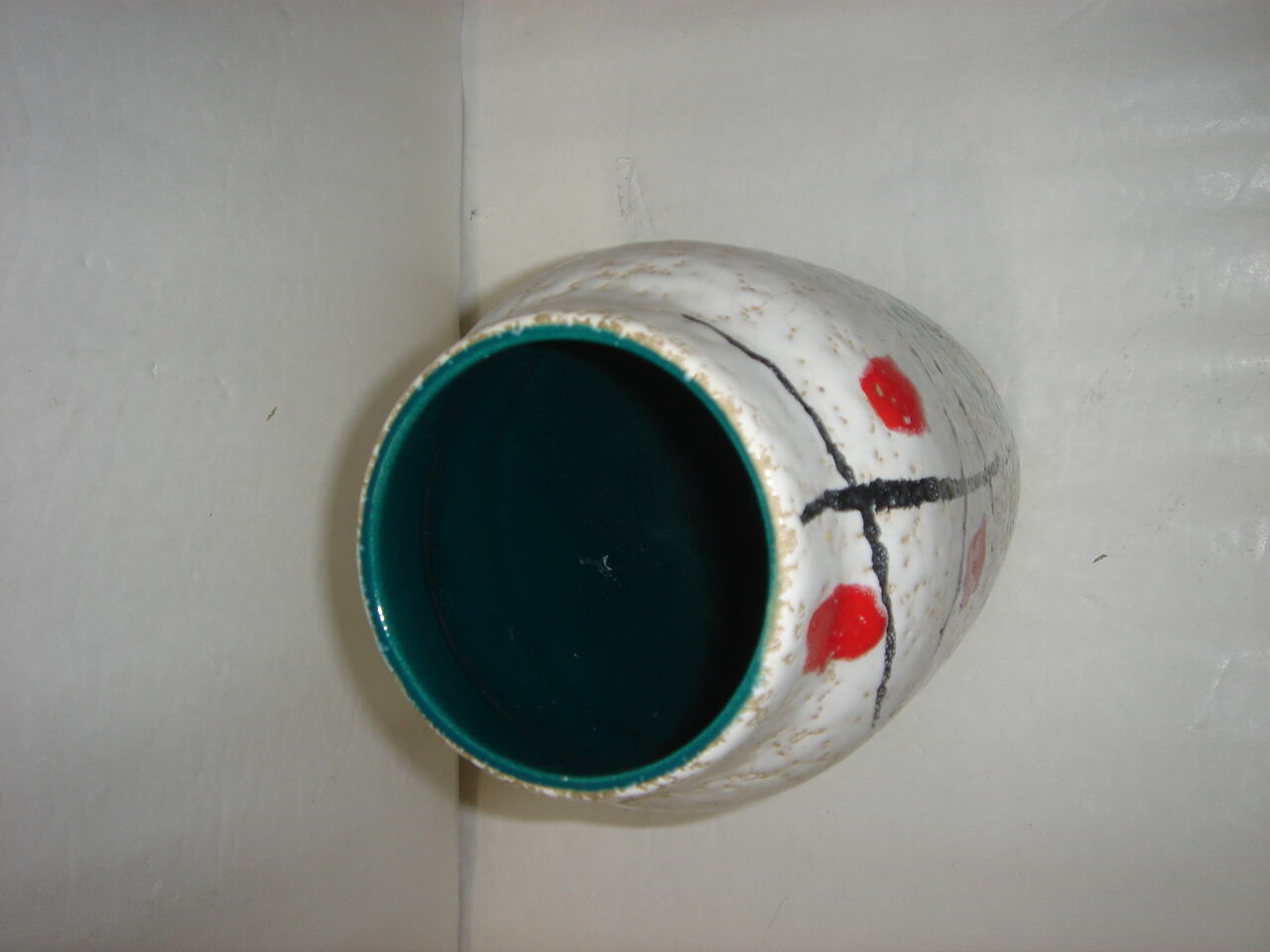 Vase en céramique émaillée de 1950 décor moderniste